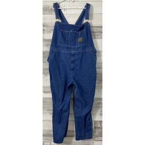 Work 'N Sport Men's Straight Overalls SZ 48X30 Blue Farmer Workwear Denim